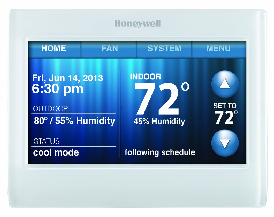 Honeywell TH9320WF5003 Wi-Fi 9000 Color Touch Screen Programmable Thermostat, 3.5 x 4.5 Inch, White, 'Requires C Wire