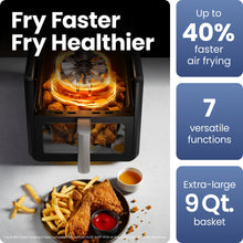 Load image into Gallery viewer, Chefman Air Fryer 9 Qt | TurboFry 7-in-1 High-Powered 450°F Cooking for Crispier and Even Results | XL Basket with Viewing Window | Air Fry, Bake, Broil, Reheat, Dehydrate, Defrost, Keep Warm
