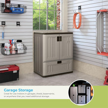 Load image into Gallery viewer, Suncast Indoor/Outdoor Resin Single-Drawer Storage Cabinet, Platinum Metallic
