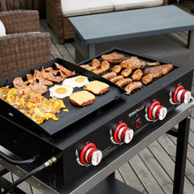 Load image into Gallery viewer, Royal Gourmet GD4002T 4-Burner Tailgater Grill Griddle Combo, Portable Propane Gas Grill and Griddle Combo for Backyard or Outdoor BBQ Cooking, 40,000 BTUs, Black
