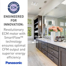 Load image into Gallery viewer, Panasonic FV-0810VSS1 WhisperValue DC Ventilation Fan with SmartFlow and Pick-A-Flow Airflow Technology - 80 or 100 CFM - Quiet Ventilation Bathroom Fan
