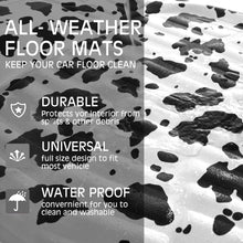 Load image into Gallery viewer, CASS Pass Leather Cow Print Car Floor Mats, 3D Waterproof All Weather, Universal Trim to Fit &amp; Anti-Slip Burr Bottom, Safety &amp; Light Easy Clean Install for SUV Truck Auto Sedan Van (Cow Print)
