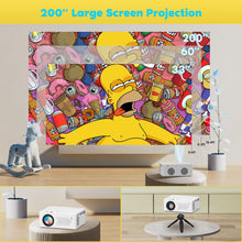 Load image into Gallery viewer, PURSHE Mini Bluetooth Projector, Full HD 1080P Supported Portable Outdoor Movie Projector for iOS, Android, Windows, Compatible with TV Stick/HDMI/Smartphone/PS4/USB [Remote Included]
