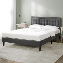 Load image into Gallery viewer, ZINUS Dachelle Upholstered Platform Bed Frame, Mattress Foundation, Wood Slat Support, No Box Spring Needed, Eco Friendly WonderBox (TM) Packaging, Easy Assembly, Dark Grey, King
