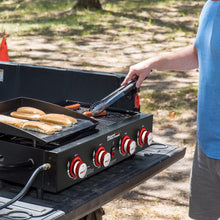 Load image into Gallery viewer, Royal Gourmet GD4002T 4-Burner Tailgater Grill Griddle Combo, Portable Propane Gas Grill and Griddle Combo for Backyard or Outdoor BBQ Cooking, 40,000 BTUs, Black
