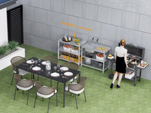 Load image into Gallery viewer, Free Standing Stainless-Steel Single Bowl Commercial Restaurant Kitchen Sink Set w/Faucet &amp; Drainboard, Prep &amp; Utility Washing Hand Basin w/Workbench &amp; Double Storage Shelves Indoor Outdoor (39.5in)
