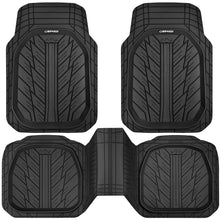 Load image into Gallery viewer, CAR PASS DeepDish Floor Mats for Cars, Heavy Duty Rubber Car Mats 3-Piece, Universal M~XL Size Trim-to Fit Automotive Floor Mats for Truck Van SUV Durable Waterproof All Weather Car Mats (Solid Black)
