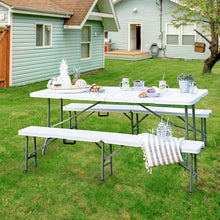 Load image into Gallery viewer, Byliable Folding Table 6ft Portable Heavy Duty Plastic Fold-in-Half Utility Foldable Table Plastic Dining Table Indoor Outdoor for Camping, Picnic and Party, White
