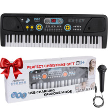 Load image into Gallery viewer, PYLE Electric Piano, Electric Keyboard Piano, Music Keyboard - 49 Keys, Drum Pad, Microphone Included, Portable Design, Record &amp; Playback Mode
