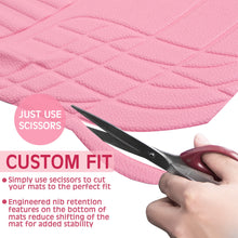 Load image into Gallery viewer, CAR PASS 4 Piece Leather Car Floor Mats -3D Cute Girly Waterproof All Weather Car Mat Full Set, Universal Trim to Fit &amp; Anti-Slip Burr Bottom &amp; Light Easy Clean for SUV Truck Auto Sedan Van(Pink)
