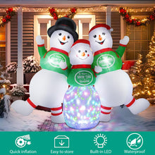 Load image into Gallery viewer, Dawdix Christmas Inflatable Snowman Family Decoration, 6.5 x 8 FT Christmas Blow Up Snowman Outdoor Decorations with Rotating Light, Xmas Inflatable for Indoor Outdoor Yard Lawn Garden Party
