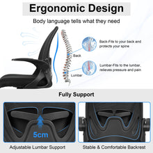 Load image into Gallery viewer, Primy Drafting Chair Tall Office Chair with Flip-up Armrests Executive Ergonomic Computer Standing Desk Chair with Lumbar Support and Adjustable Footrest Ring (Black)

