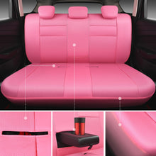 Load image into Gallery viewer, CAR PASS Pink Leather Seat Covers Full Set Universal Water Resistant 3D Foam Back Support, Luxury Comfort Automotive 5 Seat Covers All Season Fit SUV,Sedan,Van, Airbag Compatible Elegance Pink
