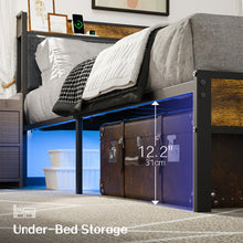 Load image into Gallery viewer, Queen Bed Frame with Headboard, Metal Platform Bed with Smart LED Lights and USB Charging Station, Easy Assembly, No Box Spring Needed
