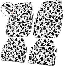 Load image into Gallery viewer, CASS Pass Leather Cow Print Car Floor Mats, 3D Waterproof All Weather, Universal Trim to Fit &amp; Anti-Slip Burr Bottom, Safety &amp; Light Easy Clean Install for SUV Truck Auto Sedan Van (Cow Print)
