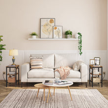 Load image into Gallery viewer, HOOBRO End Table with Charging Station and USB Ports, 3-Tier Nightstand with Adjustable Shelf, Small Side Table for Small Space in Living Room, Bedroom and Balcony, Rustic Brown BF112BZ01
