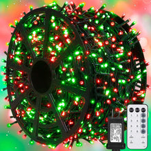 Load image into Gallery viewer, weillsnow 328 FT 1000 LED Christmas String Lights with Remote &amp; Timer, 8 Lighting Modes Twinkle Lights, Waterproof Fairy Lights for Outdoor Bedroom Backyard Tree Wall Christmas Decoration (Red&amp;Green)
