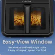 Load image into Gallery viewer, Chefman Air Fryer TurboFry 7-Qt, 6-in-1 High-Powered 450°F Cooking for Crispier Results, Compact Space-Saving Design, Air Fry, Bake, Broil, Reheat, Dehydrate, Defrost, Fast &amp; Even Cooking – Black
