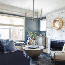 Load image into Gallery viewer, LALUZ Antique Gold Chandelier, Modern Farmhouse Light Fixture for Dining Room, Bedroom, Foyer, Living Room, Kitchen Island, Entryway (Upgraded Version, 2 Types of Height 8 Arms)
