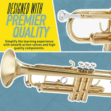 Load image into Gallery viewer, Mendini By Cecilio Bb Trumpet - Trumpets for Beginner or Advanced Student w/Case, Cloth, Oil, Gloves - Brass Musical Instruments For Kids &amp; Adults
