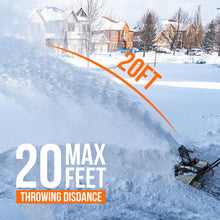 Load image into Gallery viewer, Litheli 2X20V Cordless Snow Blower, 20 Inch Snow Thrower with 4.0Ah Battery, Electric Snow Blowers with LED Spotlight and Brushless Motor for Walkways and Driveways

