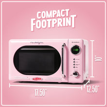 Load image into Gallery viewer, Nostalgia Retro Compact Countertop Microwave Oven - 0.7 Cu. Ft. - 700-Watts with LED Digital Display - Child Lock - Easy Clean Interior - Pink
