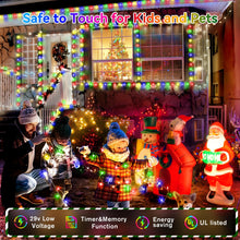 Load image into Gallery viewer, Heceltt Christmas Lights Outdoor, 394FT 1000LED Christmas Lights with 8 Modes and Timer Memory Function Christmas String Lights Waterproof Plug in for Xmas Tree Wedding Party Holiday Decor
