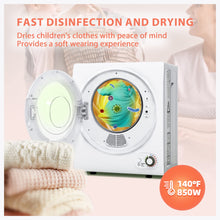 Load image into Gallery viewer, Euhomy 110V Portable Clothes Dryer 850W Compact Laundry Dryers 1.5 cu.ft Front Load Stainless Steel Electric Dryers Machine with Stainless Steel Tub for Apartment,RVs,Dorms,White Easy Control
