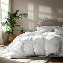 Load image into Gallery viewer, Serta Goose Feather Down Fiber Cotton Comforter Queen Size - 100% Cotton Duvet Insert - Hotel Luxury Hypoallergenic Bedding Comforter All Season Medium Warmth 90 x 90 Inch White
