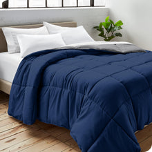 Load image into Gallery viewer, Bare Home Queen Comforter - Reversible Colors - Goose Down Alternative - Ultra-Soft - Premium 1800 Series - All Season Warmth - Bedding Comforter (Queen, Dark Blue/Grey)
