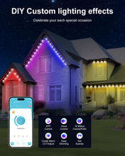 Load image into Gallery viewer, Nexillumi Permanent Outdoor Lights for House, 100ft Smart RGB Plus IC Outside Lights with 72 Scene Modes, IP68 Waterproof Eaves Lights for Christmas All Holiday Decorations
