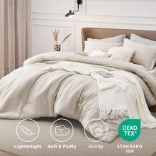 Load image into Gallery viewer, Bedsure Queen Comforter Set - Beige Comforter Queen Size, Soft Bedding for All Seasons, Cationic Dyed Bedding Set, 3 Pieces, 1 Comforter (90"x90") and 2 Pillow Shams (20"x26"+2")
