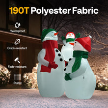 Load image into Gallery viewer, VIVOHOME 6FT Christmas Inflatable Outdoor Decoration, Snowman Family Hug, Navidad Blow Up Yard Decor with Built-in LED Light for Lawn, Garden, Party
