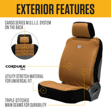 Load image into Gallery viewer, Carhartt Universal Nylon Duck Canvas Fitted Bucket Seat Covers, Durable Seat Protection with Rain Defender, One Size, Gravel
