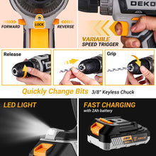 Load image into Gallery viewer, Cordless Drill Tool Kit Set: 20V Power Drill Tool Box with Battery Electric Drill Driver for Men Home Hand Repair Basic Toolbox Tools Sets Drills Case

