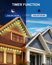 Load image into Gallery viewer, Nexillumi Permanent Outdoor Lights for House, 100ft Smart RGB Plus IC Outside Lights with 72 Scene Modes, IP68 Waterproof Eaves Lights for Christmas All Holiday Decorations

