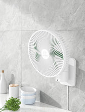 Load image into Gallery viewer, Quiet Wall Mount Oscillation Fan with Remote and Timer,8.5Inch Small Bathroom Mounted Fans with 4 Speeds, Indoor Bed Fan for RV, AC/DC(12V), Adjustable Tilt,5.9 ft Cord,Cooling Bedroom Fan for Home
