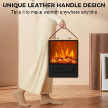Load image into Gallery viewer, Riseon Electric Fireplace Heater for Indoor Use, 1500W/750W Space Heater Fireplace with 3D LED Flame, Double Safety Protection, Portable Fireplace Heater for Home Office Christmas Decoration
