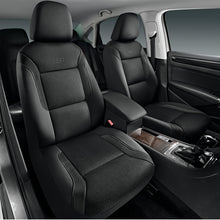 Load image into Gallery viewer, Skechers Memory Foam™ Leather Car Seat Covers, Air Cool Mesh Thick Seat Covers, Black Two Front Seat Covers, Airbag Compatible, Automotive Comfort &amp; Protection for Most Cars, Vans, Trucks, SUV (Black)
