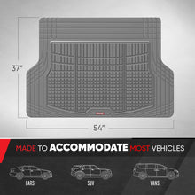 Load image into Gallery viewer, Motor Trend FlexTough Advanced Gray Rubber Car Floor Mats with Cargo Liner Full Set - Front &amp; Rear Combo Trim to Fit Floor Mats for Cars Van SUV, All Weather Automotive Floor Liners
