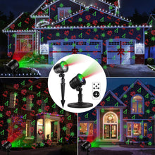 Load image into Gallery viewer, Christmas Projector Lights Outdoor, Waterproof Christmas Laser Lights Landscape Spotlight Decorative Stage Lights with Red and Green Xmas Patterns for Party Garden Patio Wall Ceiling Floor
