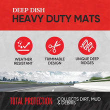 Load image into Gallery viewer, Motor Trend FlexToughXL DeepDish Floor Mats for Cars, Full Set All-Weather Rubber Automotive Floor Mats Waterproof Heavy Duty Car Mats Flexible Floor Liners for Car Truck Van SUV Car Floor Mat (Brown)
