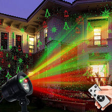 Load image into Gallery viewer, Christmas Projector Lights Outdoor, Waterproof Christmas Laser Lights Landscape Spotlight Decorative Stage Lights with Red and Green Xmas Patterns for Party Garden Patio Wall Ceiling Floor
