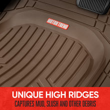 Load image into Gallery viewer, Motor Trend FlexToughXL DeepDish Floor Mats for Cars, Full Set All-Weather Rubber Automotive Floor Mats Waterproof Heavy Duty Car Mats Flexible Floor Liners for Car Truck Van SUV Car Floor Mat (Brown)
