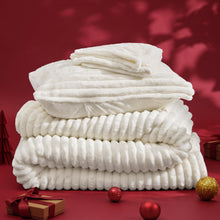 Load image into Gallery viewer, Bedsure Fluffy Comforter Set Queen - Super Soft Faux Fur Comforter Queen Size Cream White, Winter Warm Fleece Bedding Set, Plush Fuzzy Bed Set, 3 Pieces, 1 Shaggy Comforter with 2 Pillowcases
