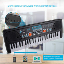 Load image into Gallery viewer, PYLE Electric Piano, Electric Keyboard Piano, Music Keyboard - 49 Keys, Drum Pad, Microphone Included, Portable Design, Record &amp; Playback Mode
