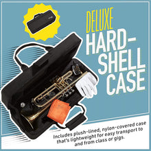 Load image into Gallery viewer, Mendini By Cecilio Bb Trumpet - Trumpets for Beginner or Advanced Student w/Case, Cloth, Oil, Gloves - Brass Musical Instruments For Kids &amp; Adults
