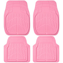 Load image into Gallery viewer, CAR PASS 4 Piece Leather Car Floor Mats -3D Cute Girly Waterproof All Weather Car Mat Full Set, Universal Trim to Fit &amp; Anti-Slip Burr Bottom &amp; Light Easy Clean for SUV Truck Auto Sedan Van(Pink)
