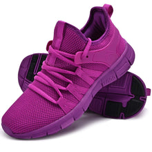 Load image into Gallery viewer, INZCOU Running Shoes Lightweight Tennis Shoes Non Slip Gym Workout Shoes Breathable Mesh Walking Sneakers Purple 8women / 7men
