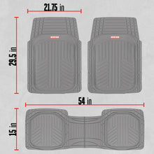 Load image into Gallery viewer, Motor Trend FlexToughXL Floor Mats for Cars Full Set, All-Weather Rubber Automotive Floor Mats, Waterproof Heavy Duty Car Mats, Flexible Floor Liners for Car Truck Van SUV, Car Floor Mats (Gray)
